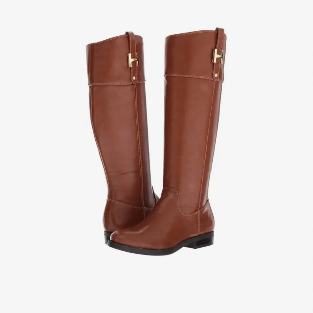 Tommy Hilfiger Shyanne 3 cognac Brown Knee-High faux Leather riding Boots size 7